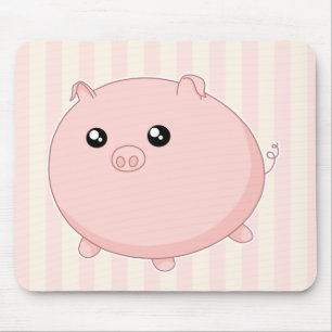 Cute Kawaii chubby pink pig Mouse Mat