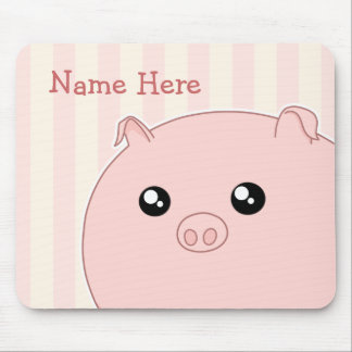 Cute Kawaii chubby pink pig Mouse Mat