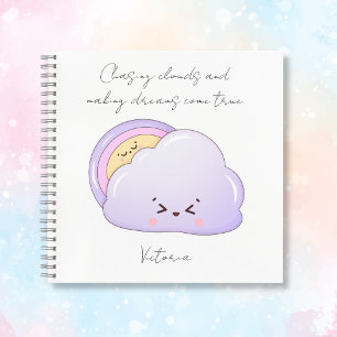 Cute Kawaii Cloud and Rainbow  Notebook