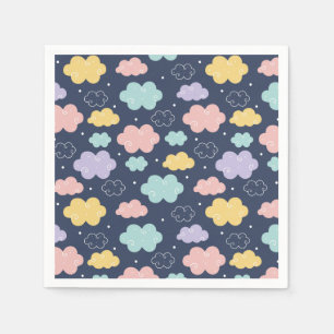 Cute Kawaii Cloud Pattern Paper Napkins