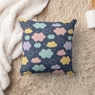 Cute Kawaii Cloud Pattern Throw Pillow