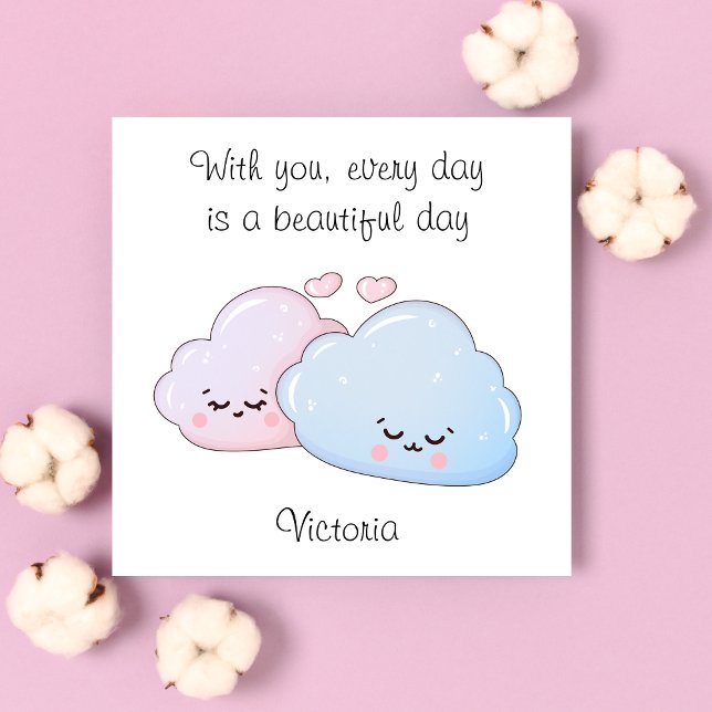 Cute Kawaii Clouds  Holiday Card (Creator Uploaded)