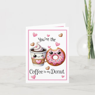 Cute Kawaii Coffee and Doughnuts Thank You Card