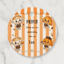 Cute Kawaii Coffee Croissant Orange Baby Shower