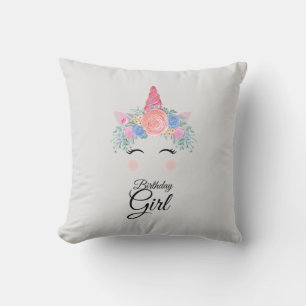Cute Kawaii Colourful Rainbow Unicorn Birthday Gir Cushion