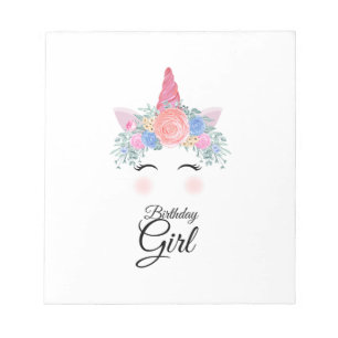 Cute Kawaii Colourful Rainbow Unicorn Birthday Gir Notepad