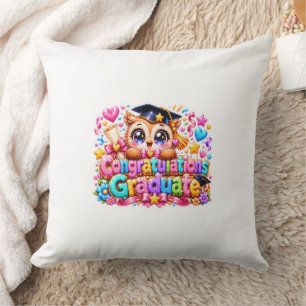 Cute Kawaii Congratulations Graduate Owl Pastel Pi Cushion