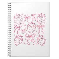Cute Kawaii Coquette Pink Strawberry Bows
