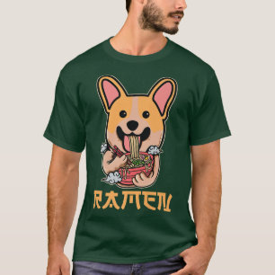 Cute Kawaii Corgi  Eating Ramen For Corgi Lovers  T-Shirt