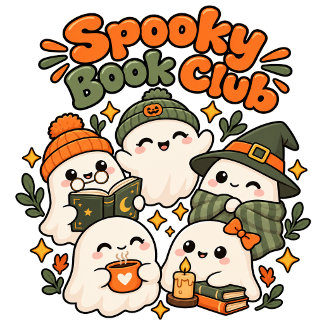 Cute Kawaii Cosy Autumn Ghost Reading Spellbook Sweatshirt