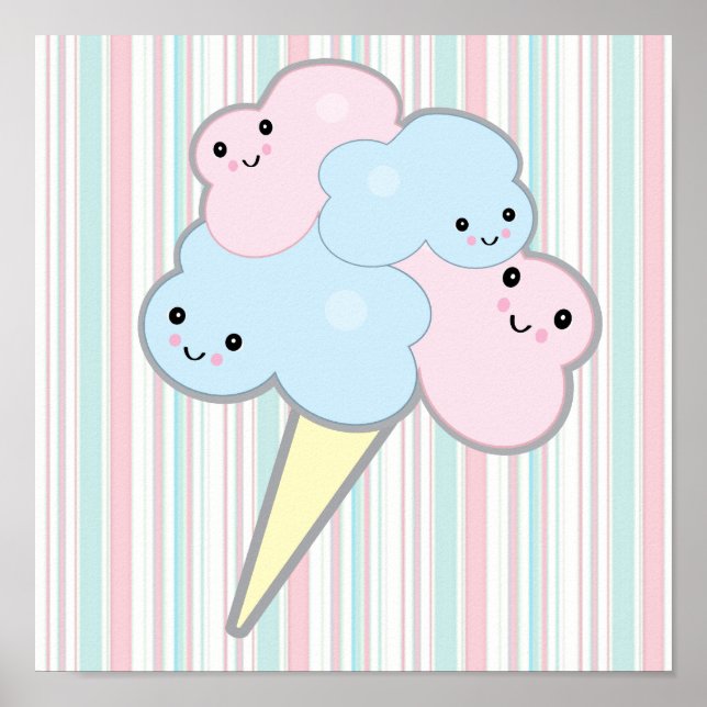 cute kawaii cotton candy poster (Front)