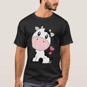 Cute Kawaii Cow Print Black White Cow Animal T-Shirt