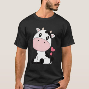 Cute Kawaii Cow Print Black White Cow Animal T-Shirt