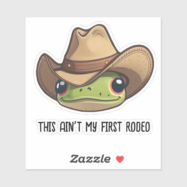 Cute Kawaii Cowboy Frog, Rodeo Frog Sticker (Sheet)