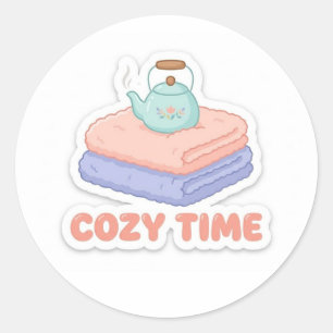 Cute Kawaii "Cozy Time" Sticker 