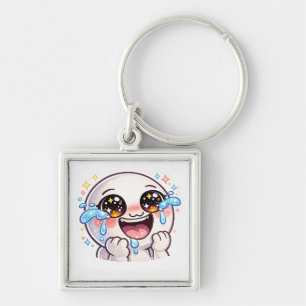 Cute Kawaii Crying Laughing with Joy Happy Tears C Key Ring