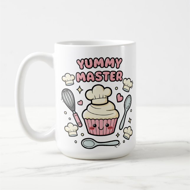 Cute Kawaii Cupcake Chef Mug (Left)