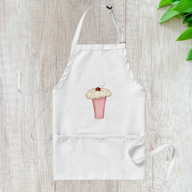 Cute Kawaii Cupcake Milkshake with Cherry  Standard Apron (Creator Uploaded)