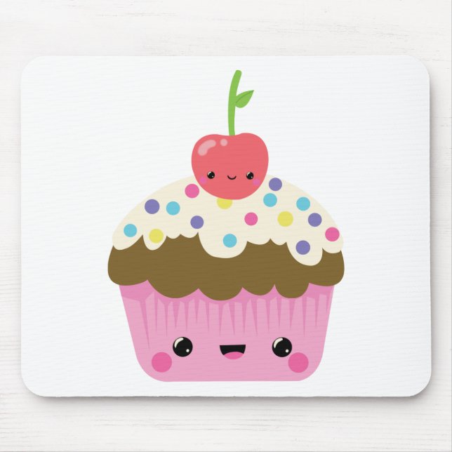Cute Kawaii Cupcake Mouse Mat (Front)