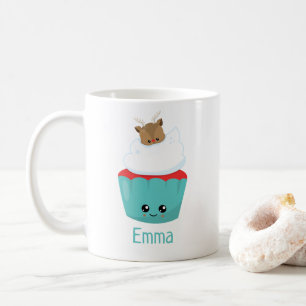 Cute Kawaii Cupcake Personalised Christmas Mug