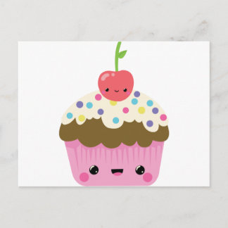Cute Kawaii Cupcake Postcard