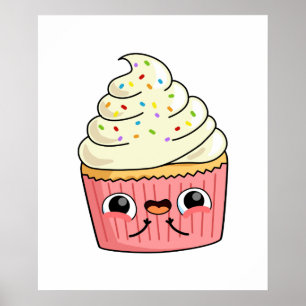Cute Kawaii Cupcake Poster