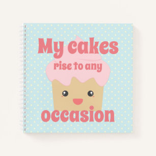 Cute Kawaii Cupcake Quote Dotty Recipe Notebook
