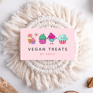 Cute Kawaii Cupcakes Bakery Vegan Treats Sweets Business Card