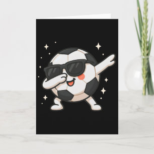 Cute Kawaii Dabbing Soccer Byll Cartoon Funny Illu Card