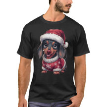 Cute Kawaii Dachshund Dog in Santa Hat & Sweater