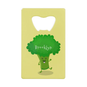 Cute kawaii dancing broccoli cartoon illustration