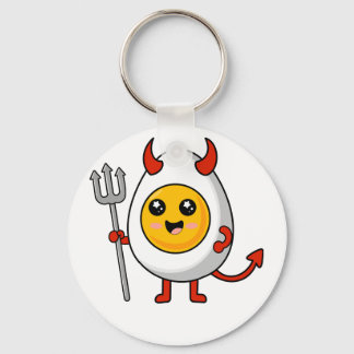 Cute Kawaii Deviled Egg Key Ring