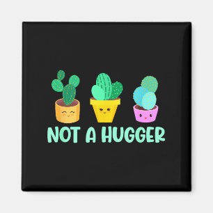 Cute Kawaii Do Not Hug I'm Not A Hugger Cactus  Magnet
