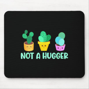 Cute Kawaii Do Not Hug I'm Not A Hugger Cactus Mouse Mat