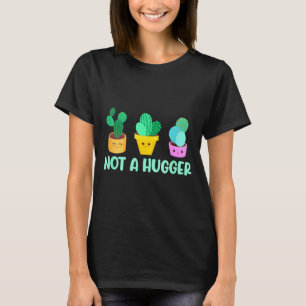 Cute Kawaii Do Not Hug I'm Not A Hugger Cactus  T-Shirt