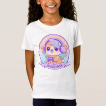 Cute Kawaii Dog with Wings Gamer Girl Gift Purple