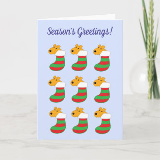 Cute Kawaii Dogs in Christmas Stockings Card
