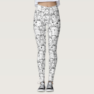 Cute Kawaii Doodle Characters (2) Leggings