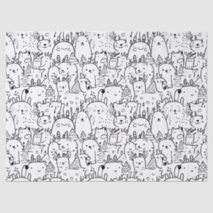 Cute Kawaii Doodle Characters (2) Tissue Paper
