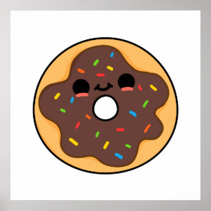 Cute Kawaii Doughnut Poster