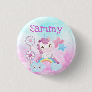 Cute Kawaii Dreamy Unicorn Rainbow Cloud 3 Cm Round Badge