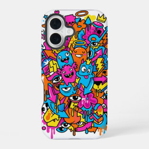 Cute Kawaii Drip Monster Pattern iPhone 16 case