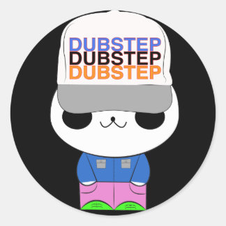 Cute kawaii dubstep panda classic round sticker