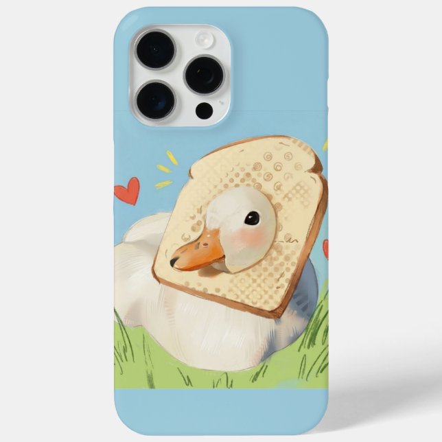 Cute Kawaii Duck with Bread Head Case-Mate iPhone Case (Back)