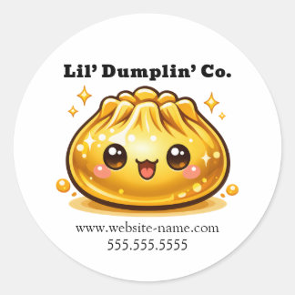 Cute Kawaii Dumpling Classic Round Sticker