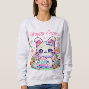 Cute Kawaii Easter Cat Sweatshirt – Bunny Ears 