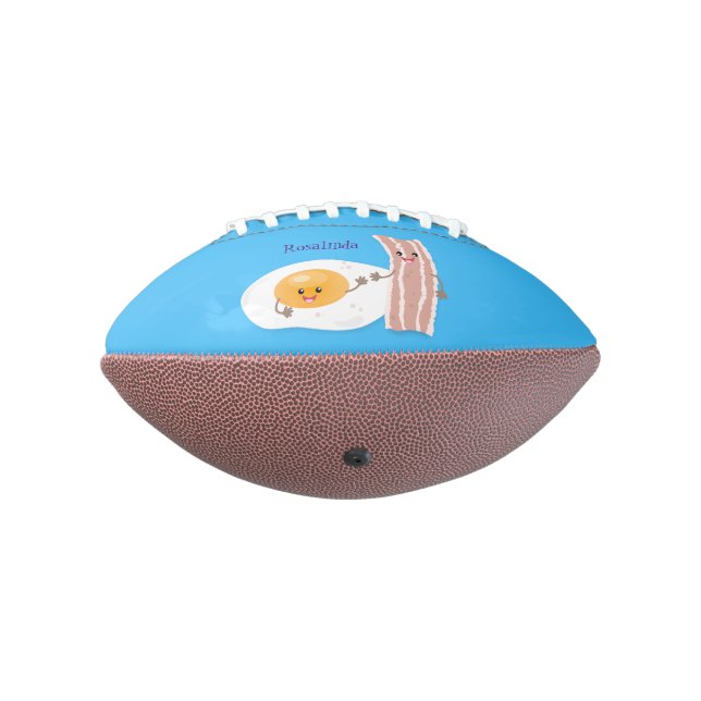Cute kawaii egg and bacon cartoon illustration american football (Rotated 270)
