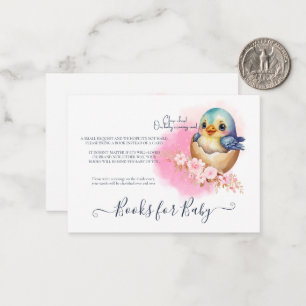Cute Kawaii Egg Bird Elegant Floral Baby Shower Card