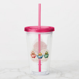 Cute Kawaii Egg Birds Pastel Coloured Baby Shower Acrylic Tumbler