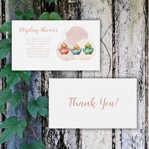 Cute Kawaii Egg Birds Pastel Coloured Baby Shower Enclosure Card
